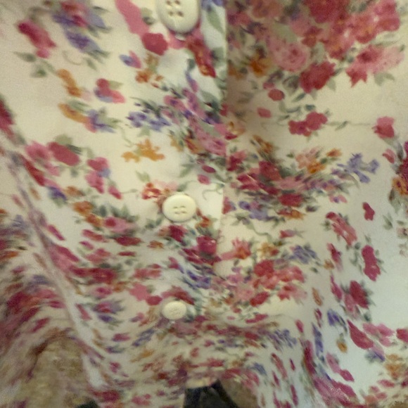 Vintage Notches Coquette Cottagecore Ruffle Button Down Shirt LS L - Picture 5 of 7